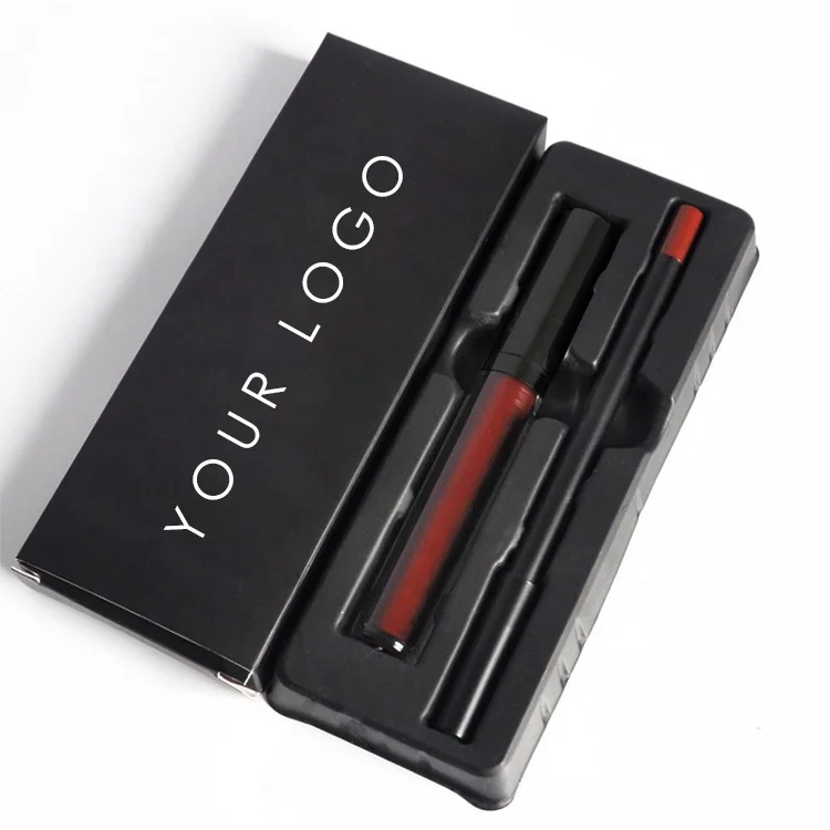 ZHENHAI Custom LOGO Longlasting Waterproof Matte Liquid Lipstick and Lipliner Kit Lip Glaze Set