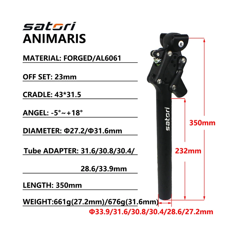 Damping Seatpost Satori Animaris Bicycle Suspension Seatpost