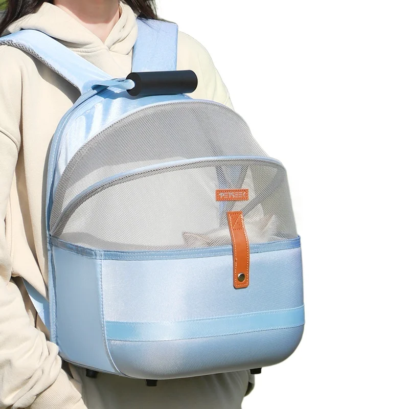 Pet Backpack with Breathable Fabric on the Front, Suitable for cat Use, Large Capacity, Portable.