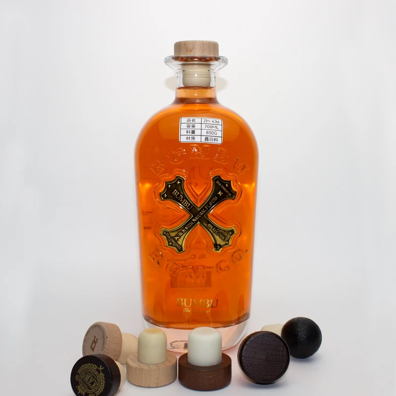 Bumbu Rum Co. Empty Liquor Bottle Decanter Cross Original Cork Stopper  375mL