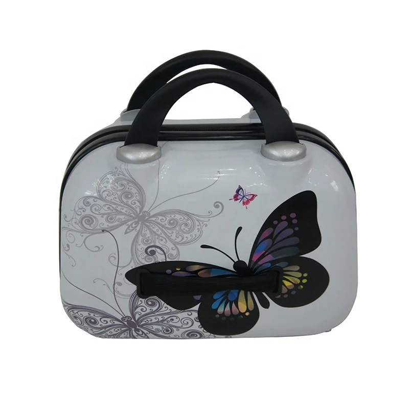 Made in China Factory 4 Pieces 20 24 28 Inch butterfly Abs Suitcase With 12 Makeup case