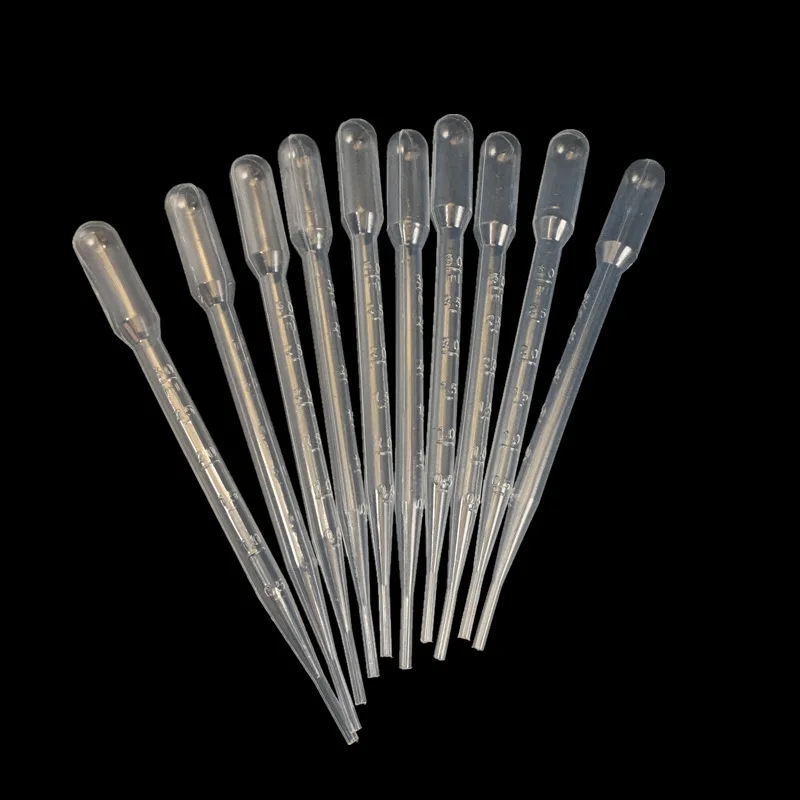 Laboratory Disposable Plastic Transparent Dropper 3ml 160mm 48ul Double Scale Thickening Graduated Pipe Micro Pasteur Pipette