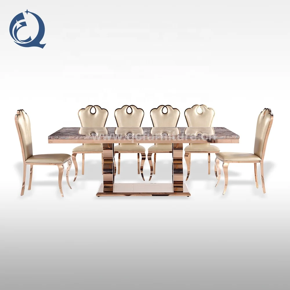 Rose gold discount dining room set