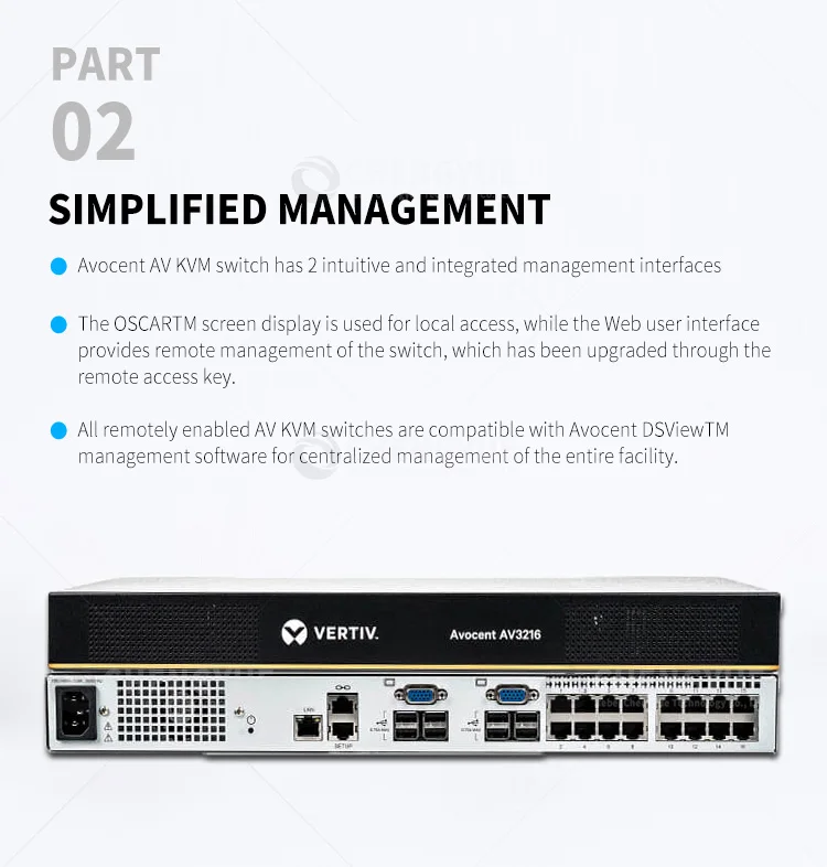 Vertiv Avocent Kvm Av3000 Series Rack 8 Port 16 Port Remote Ip Kvm