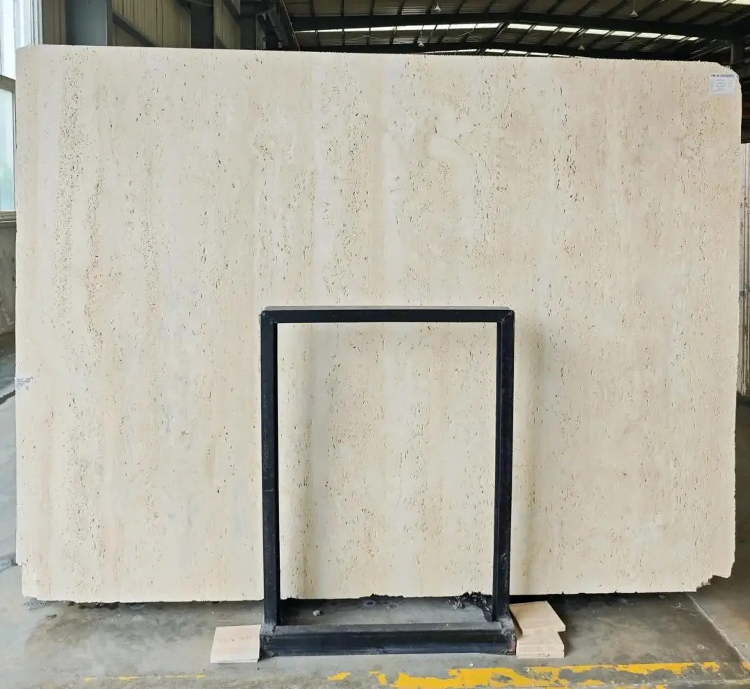 Modern Natural White Travertine Cave Lime Stone for Hotel Villa Interior for Wall Floor Travertine Design Quality Marble Product