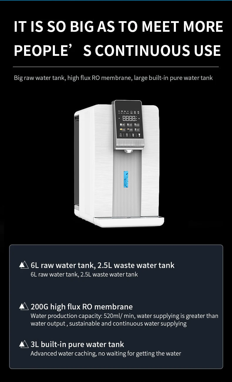 OLANSI W20 Hydrogen Hot And Cold Water Dispenser 200G RO System Water Purifier Dispenser Drinking with Water Tank pipe option