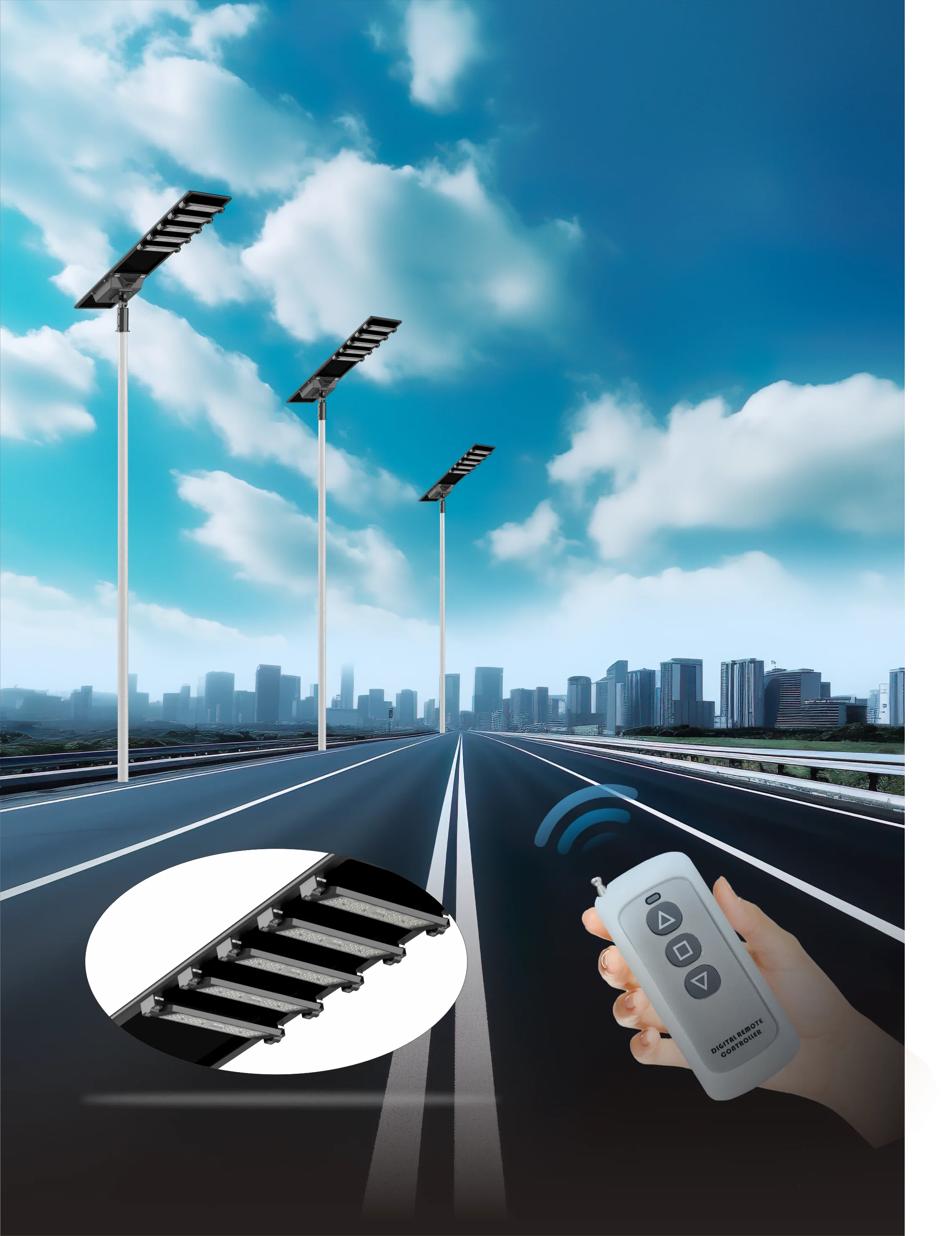 Automated Integrated Solar Led Light Efficiency 150Lm/W Luminous Flux Ip65 Waterproof Aluminum Alloy