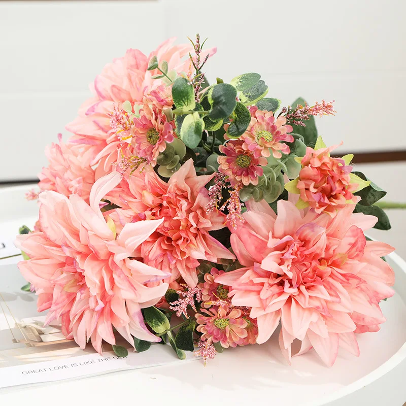 Real Touch Dahlia Flower Artificial Wholesale Silk Flowers High Quality