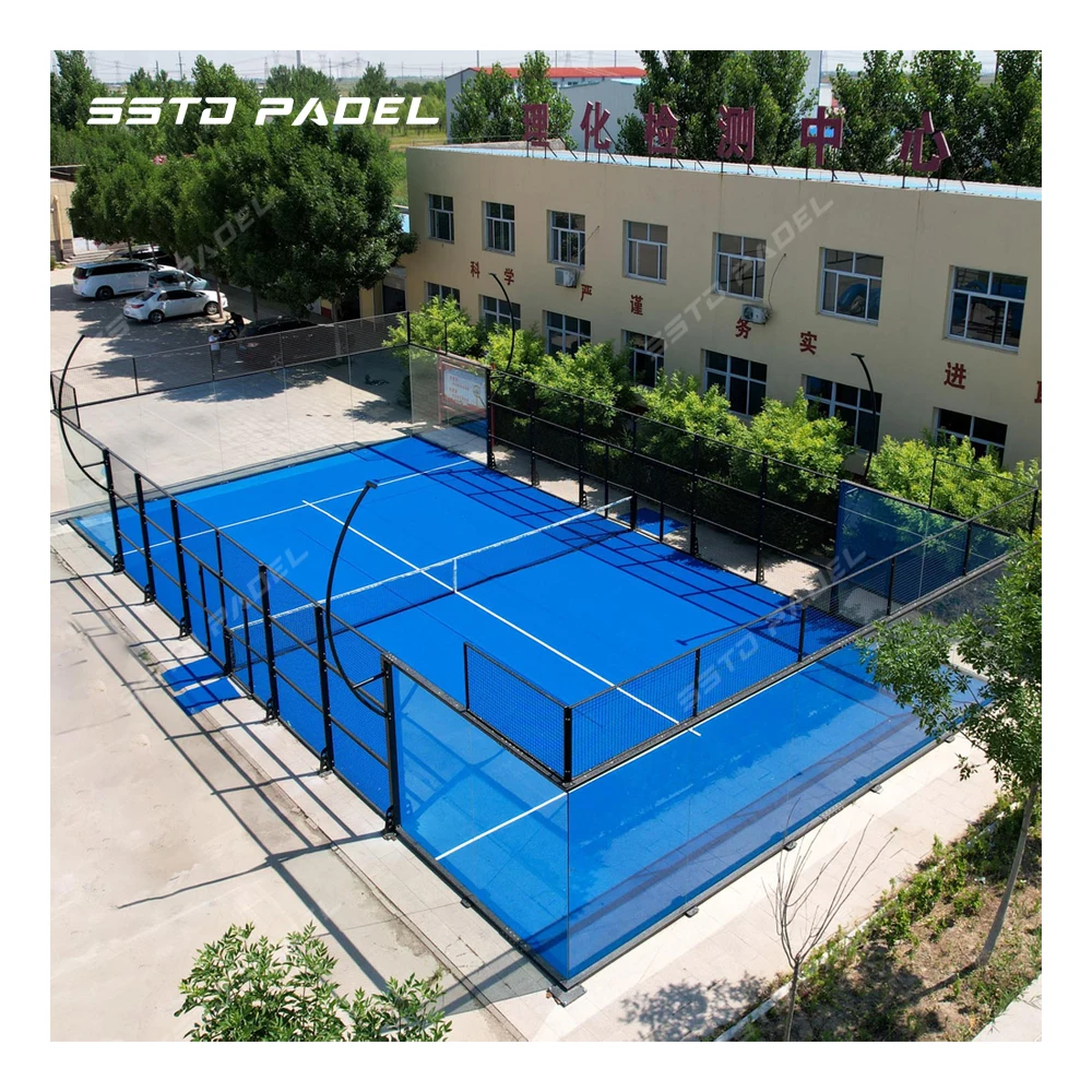 HIGH QUALITY Assembled safe sport equipment panoramic court padel tennis padel court 2024 Excellent Design Outdoor Paddle Courts 003