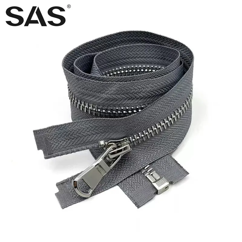 SAS Auto Lock Slider Zipper Different Color 15-80cm Metal Zippers for Bags Jackets Open-End Double Side Zipper