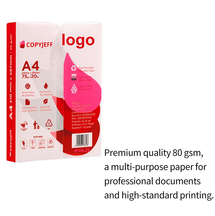 8.5" X 11" Copy Paper 20 Lbs 92 Brightness 500 Sheets Ream 5 Reams