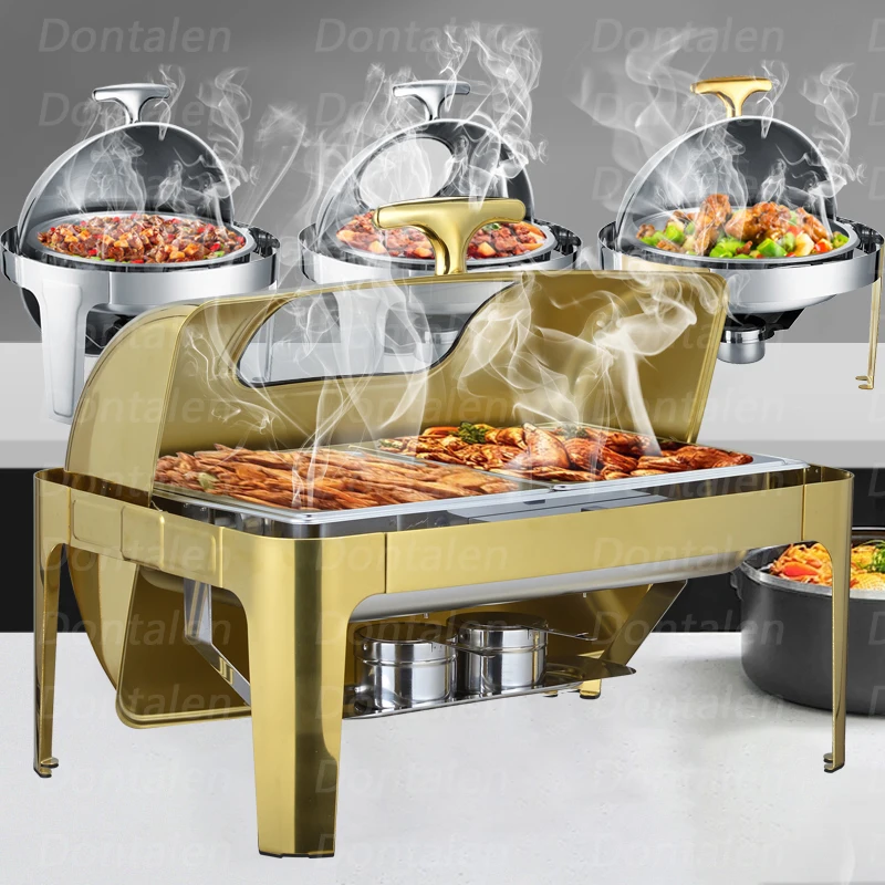Luxury Decorative Fancy Hot Pot Food Warmer Set Gas Food Warmers