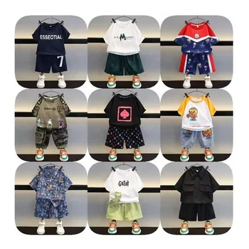 Children's clothing set Boys and girls T-shirt shorts Summer clothing Cotton cartoon casual children's baby clothing set