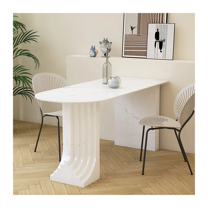 Modern Luxury Square Italian Bar Table with One Light Rock Board Minimalist Island for Home & Homestay 1-Year Warranty