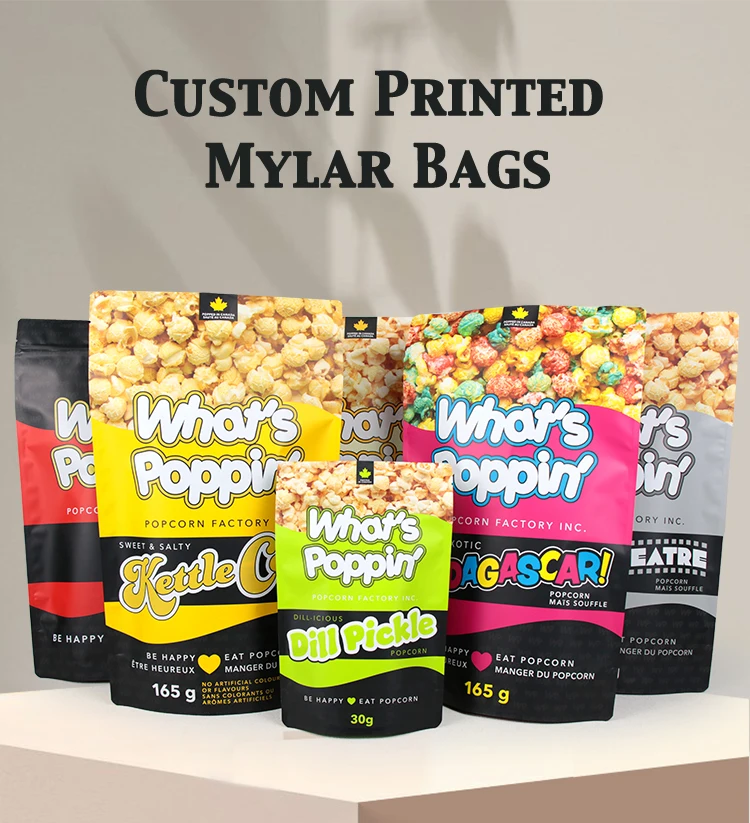 Custom Aluminum Foil Chips Plastic Food Packaging Nuts Popcorn Snack ...