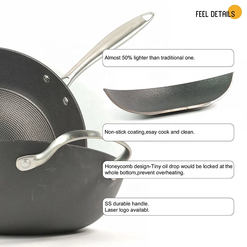 Non-Stick Lightweight Cast Iron Non-Stick Fry Pan with Honeycomb