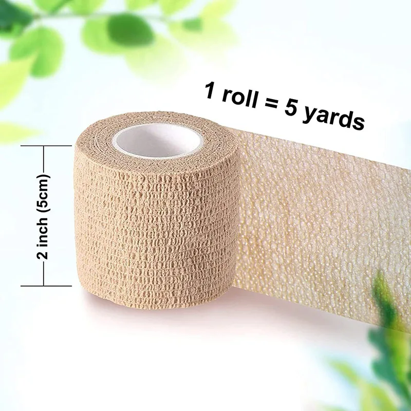 custom latex free flexible wrap cotton self adhesive vet elastic cohesive bandage for dog pets animals
