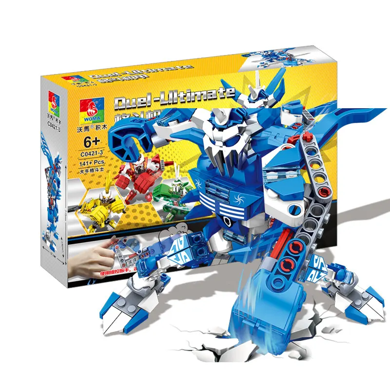 WOMA игрушки, оптовая продажа, дешевая индивидуальная сборка, трансформирующая модель робота, конструктор, набор блоков для детей, игры «сделай сам»