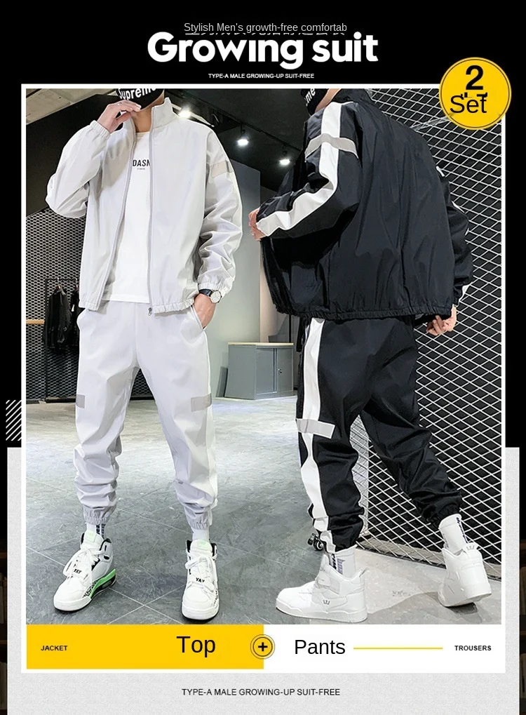 Stylish Men’s Tracksuit with sweatshirt and matching pants for spring and autumn casual wear