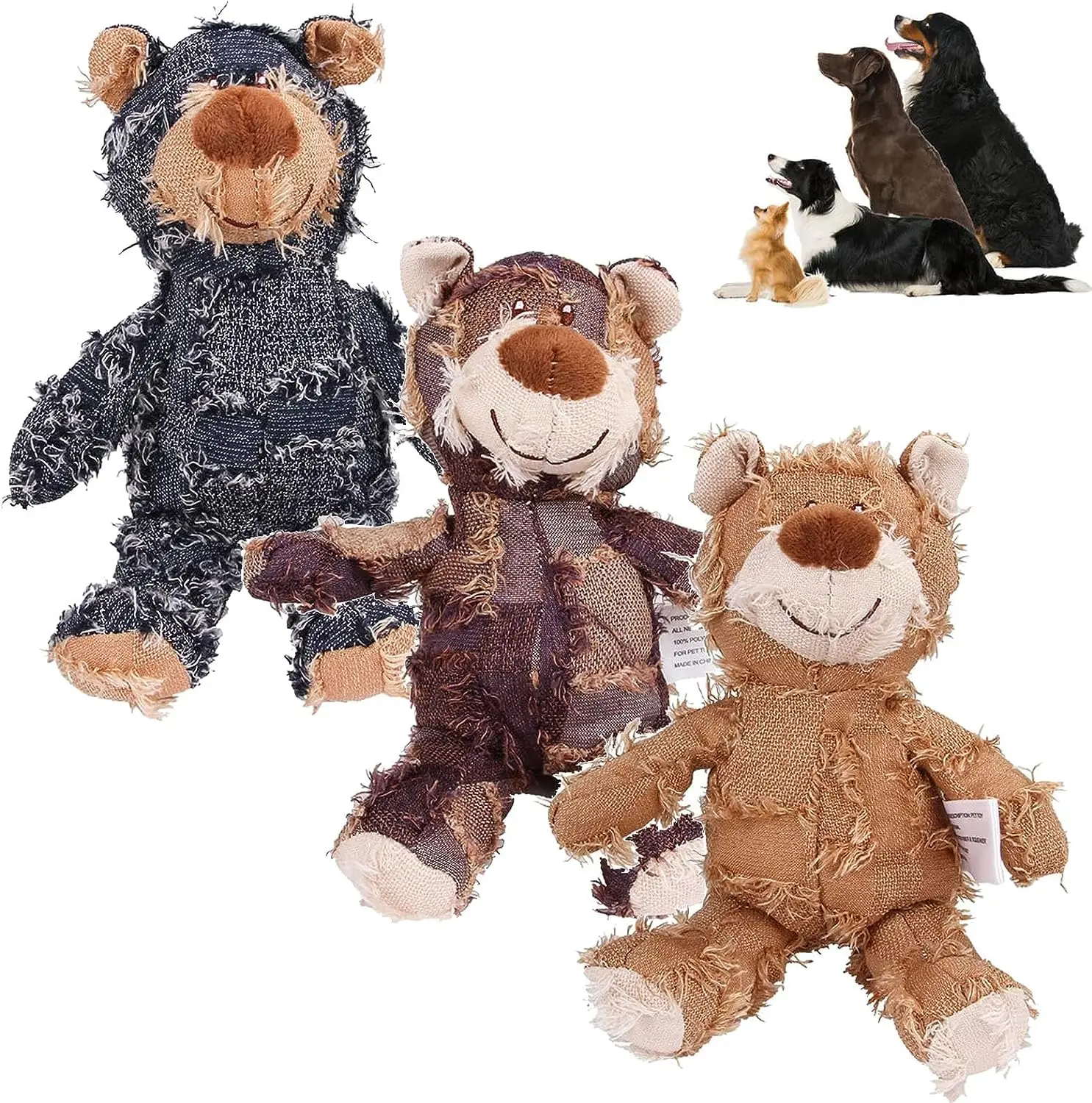 2024 Newest Dog Stuffed Animals Chew Toy Durable Plush Dog Toys For