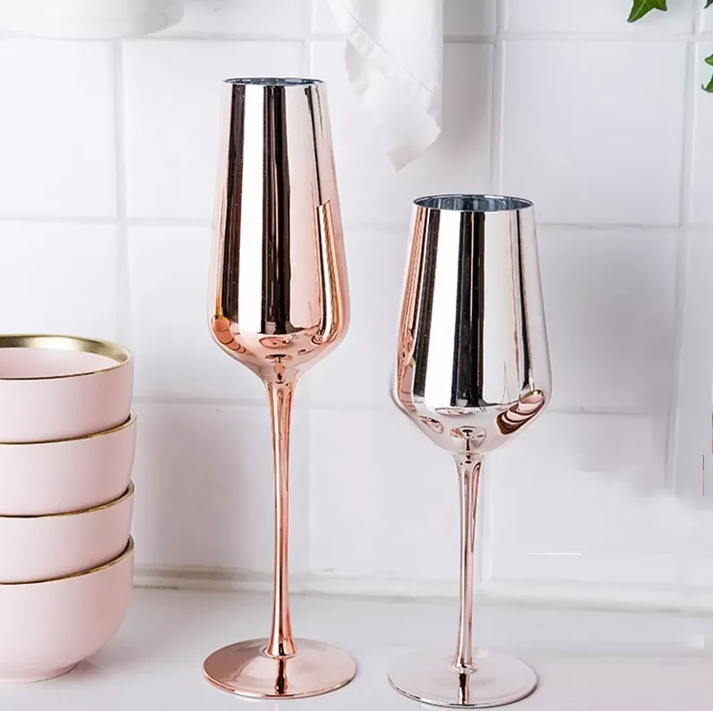 Lead Free 5 Designs Luxury Elegant Dinking Glassware Gold Rimmed