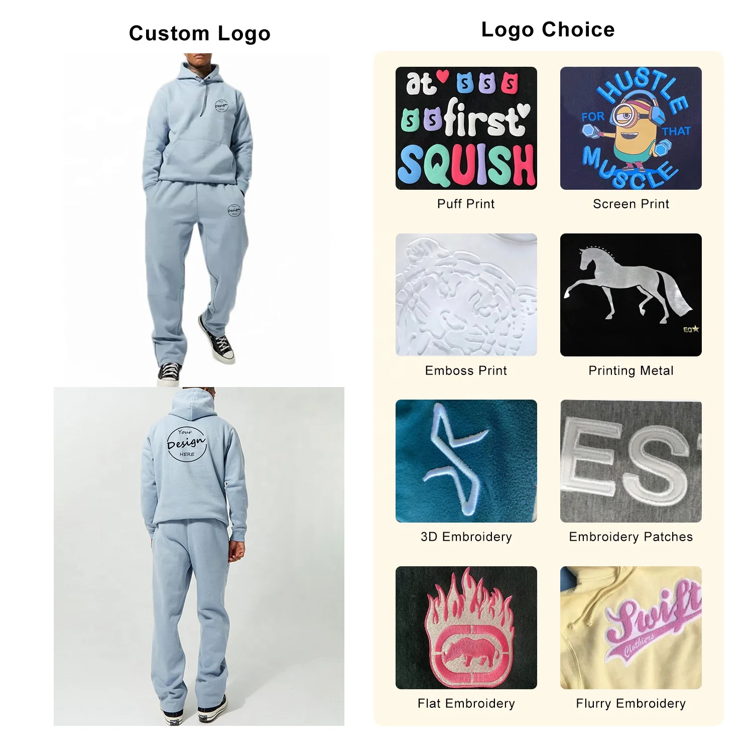 Manufacture Bulk Sport Heavyweight Cotton Sweatsuit for Men Jogger Oversized Casual Tracksuits Embroidery Logo