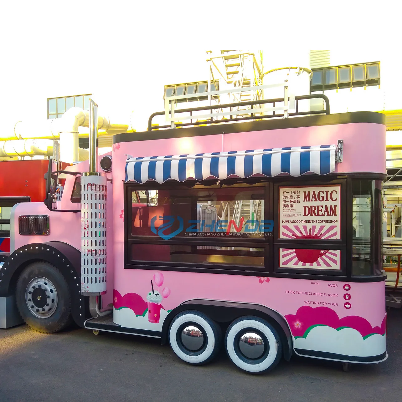 food truck ice cream shop equipment for sale used Pink Ice Cream Drink Food Truck European Second-hand