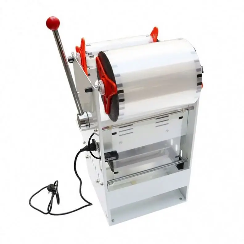 TEBAK Factory Direct Semi-Automatic Roll Film Tray Sealing Machine for Fast Food & Takeaway Food Packaging