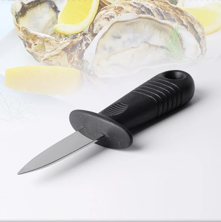 Недорогой устричный нож из нержавеющей стали, пластиковая ручка, нож для морепродуктов и фестонов