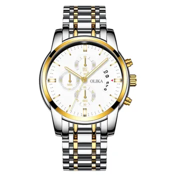 Genuine Men's Luxury Quartz Watch Waterproof Luminous Feature High Quality Stainless Steel Band Business Style Six Alloy Glass