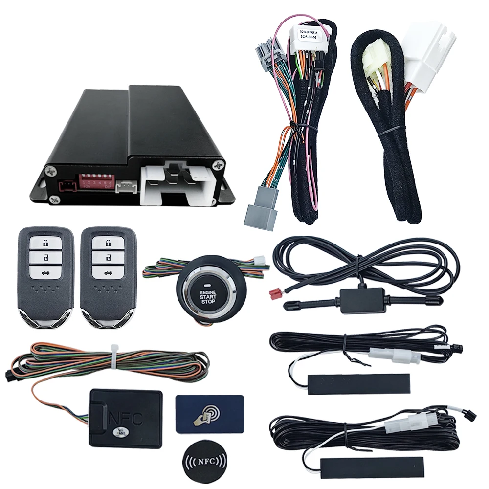 Remote Starter Engine Start Stop System PKE Push Start Button Plug and Play Ignition Wire Harness for Honda Civic Year 12-15