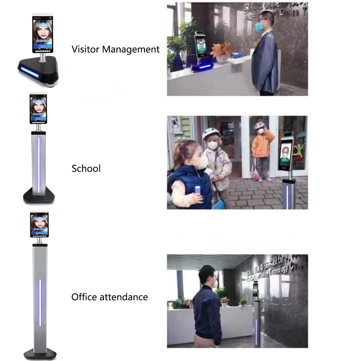 7/8 inch biometric  face recognition door access control  system dynamic camera facial recognition machine