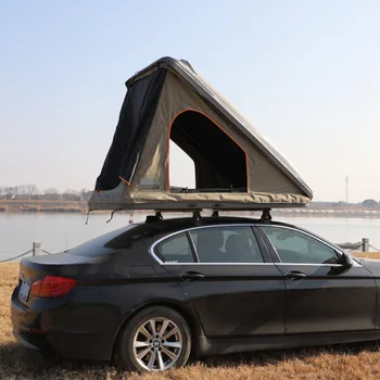 2025 Factory 3-4 Person Camping Pop-Up Triangle Car Rooftop Tent Clamshell Roof Top Tent with Solar