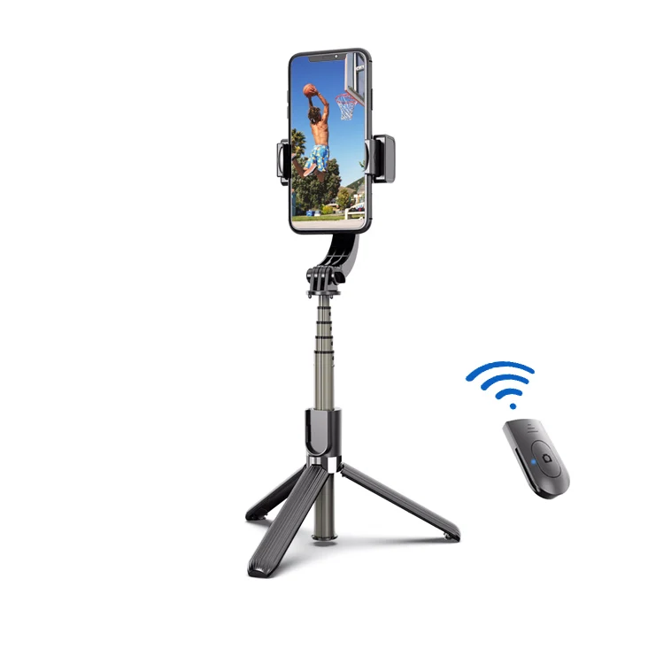 3 Dentro 1 Selfie Stick Tripod  Built-in Wireless Remote Gimbal Stabilizer