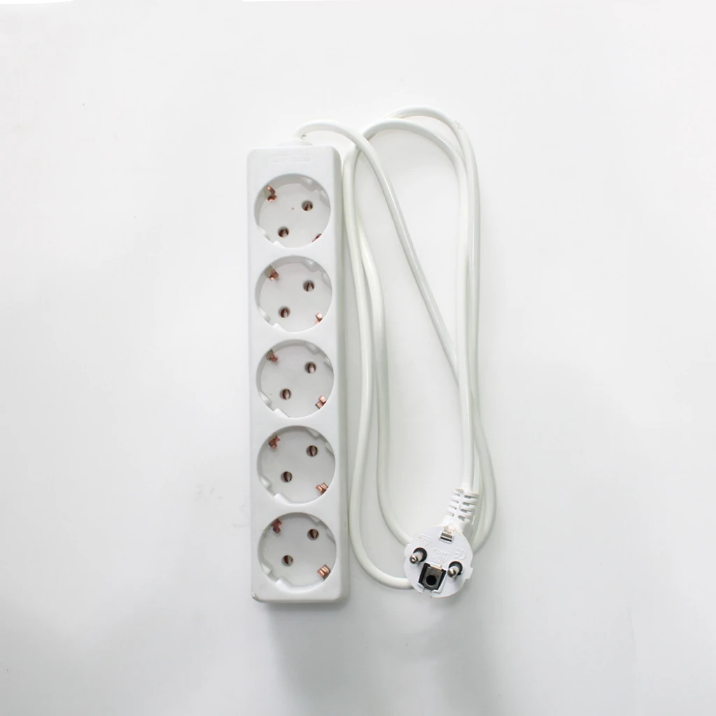 Eu Standard German Type Power Strip 3/4/5 Sockets In Row Flat Adapter ...