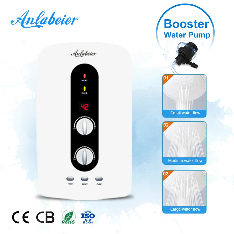 Anlabeier Electric Geyser with Pump Booster Fast Hot Water