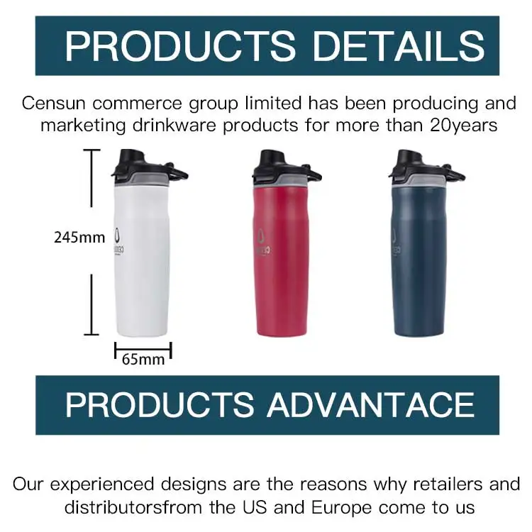 590ml Sports Drinking Flask Customize Insulated Stainless Steel Water Bottles For Camping