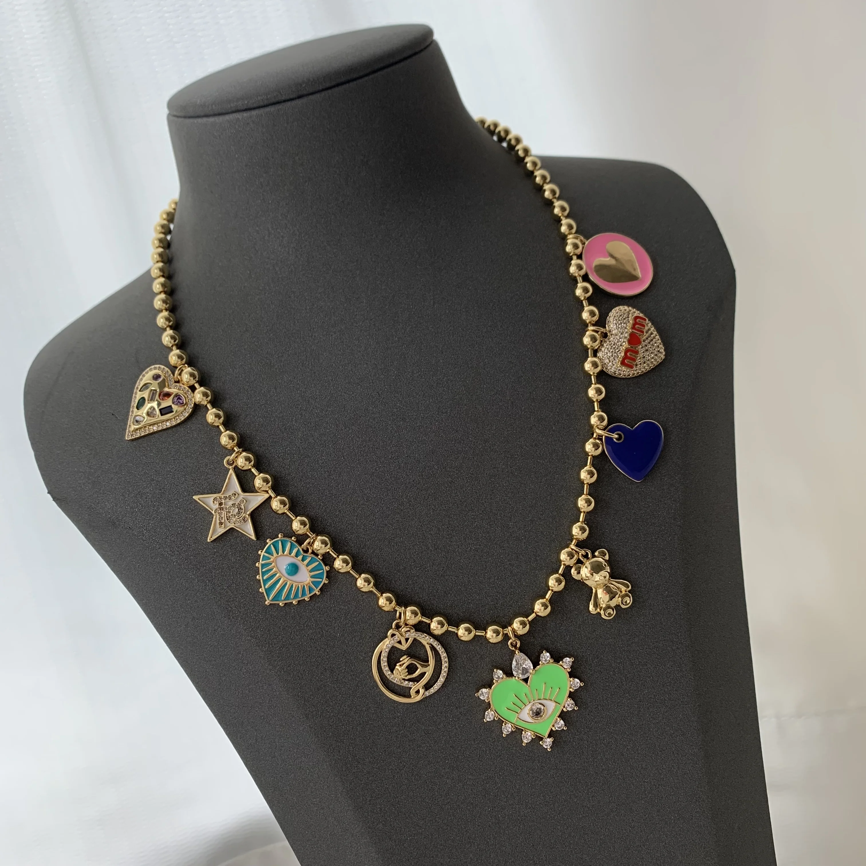 LS-B5588 New Arrival Multi Charms for Necklace Heart Star Lucky