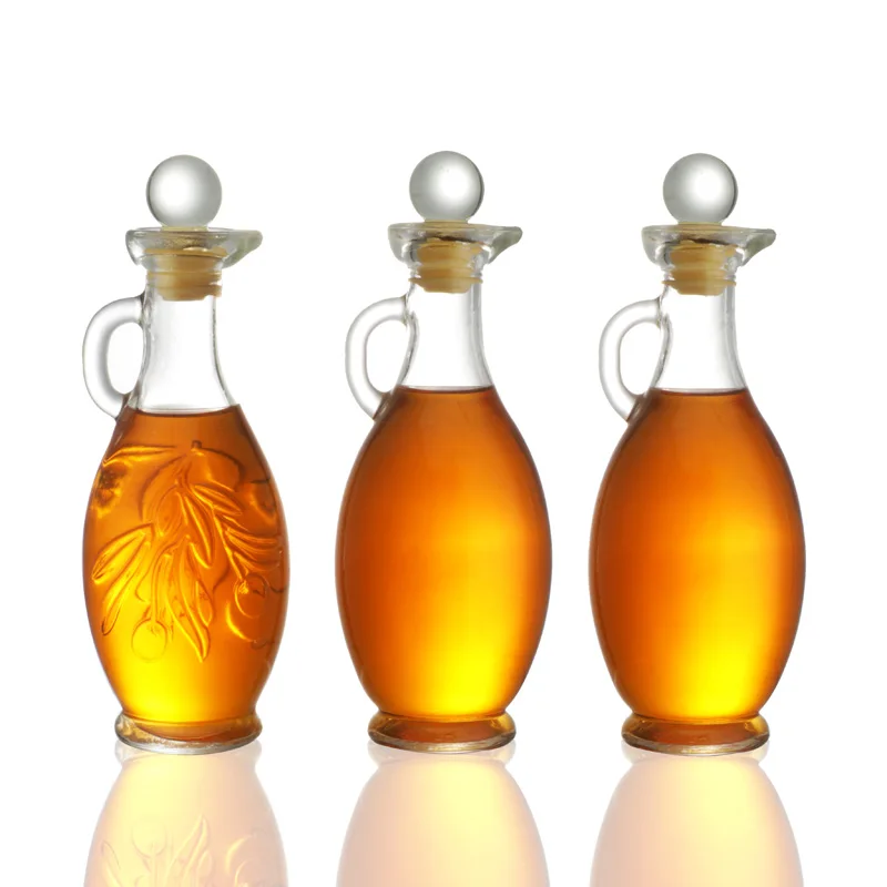 Instagram Style Long Necked Single Ear Seasoning Glass Bottle With Handle, Slim Mouthed Teapot Shaped Transparent Bottle