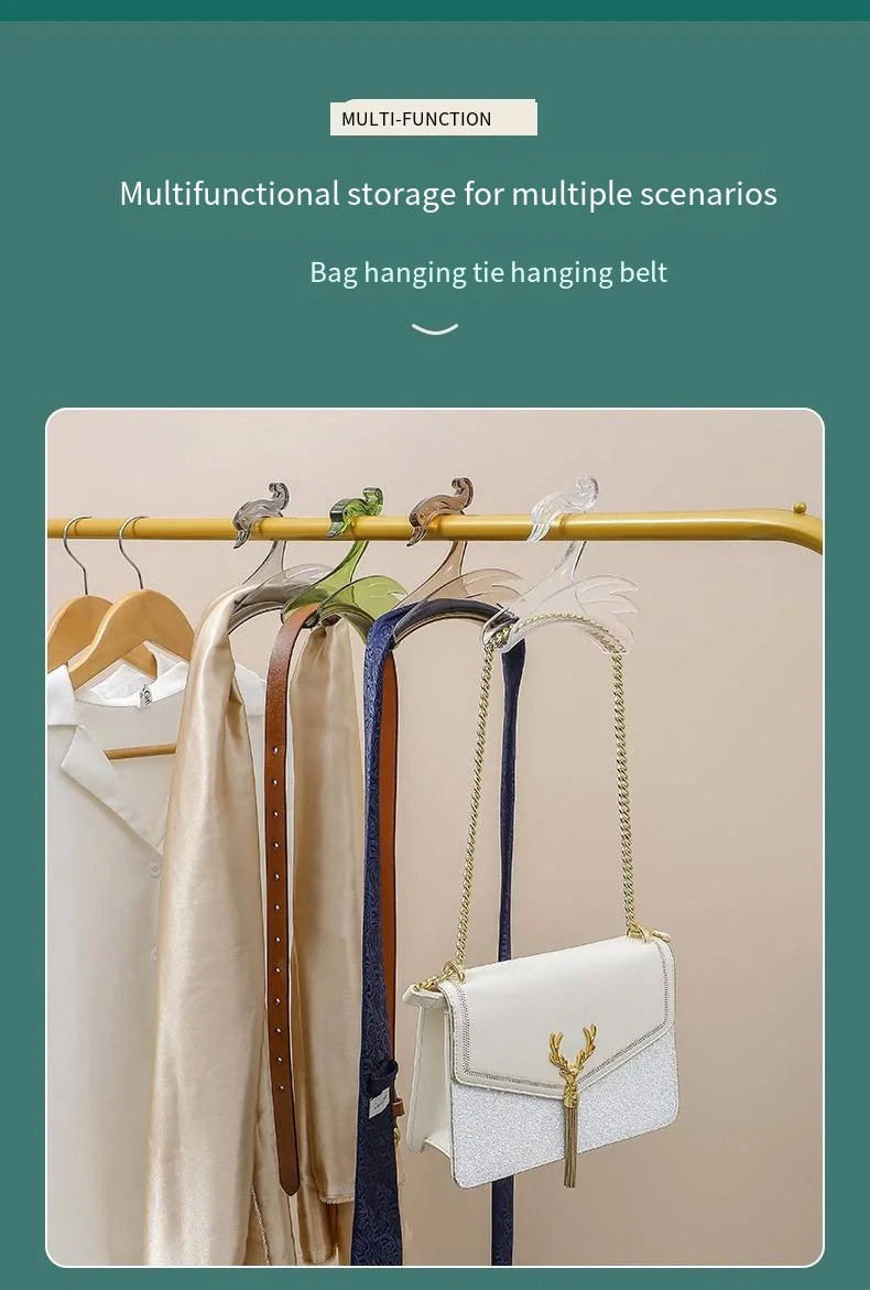 Light luxury bag hook Creative swan handbag hanger Home belt scarf rack wardrobe hanging bag storage rack details