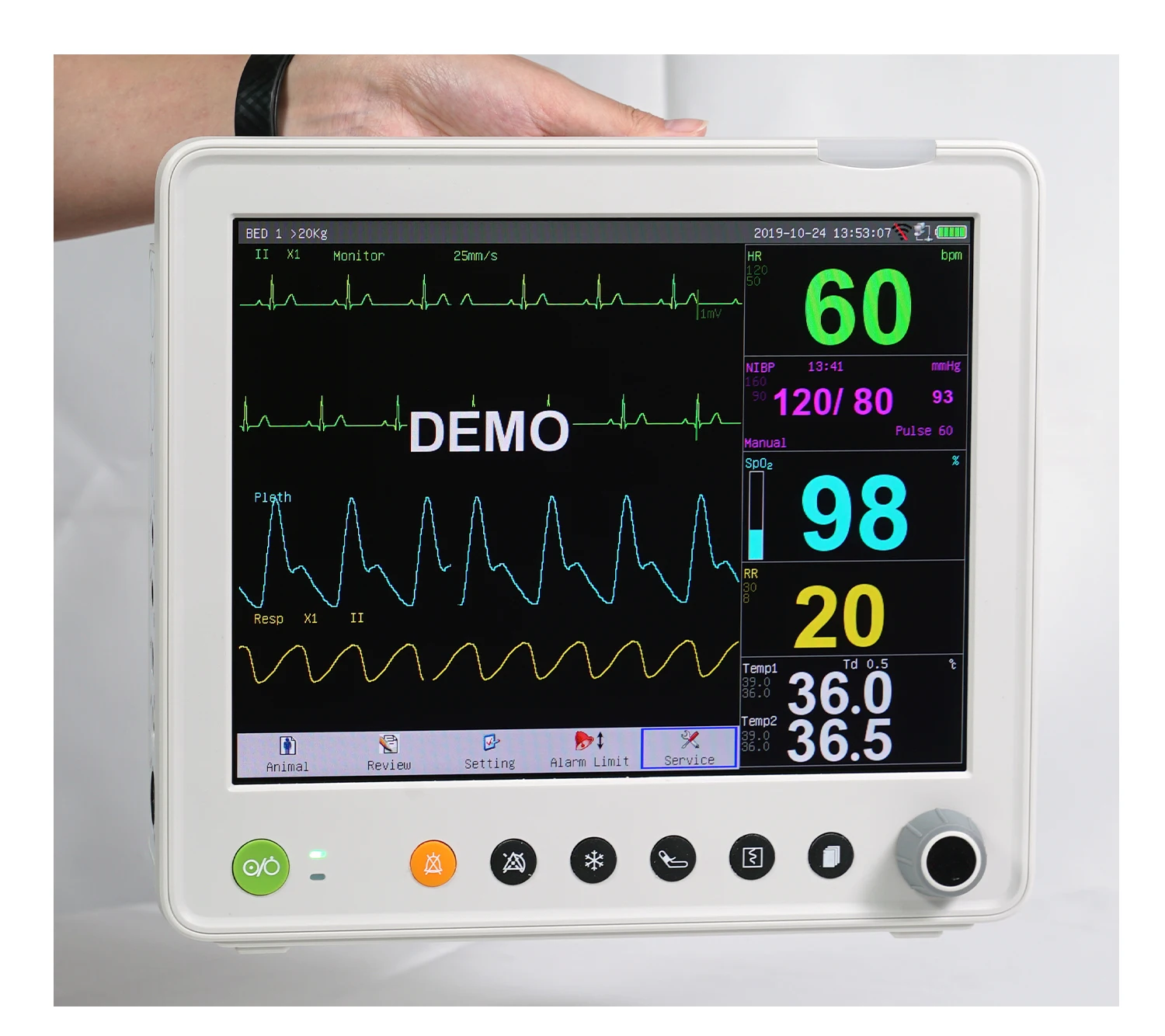 Portable VET Vital Signs Patient Monitor Veterinary Multi Parameter ...
