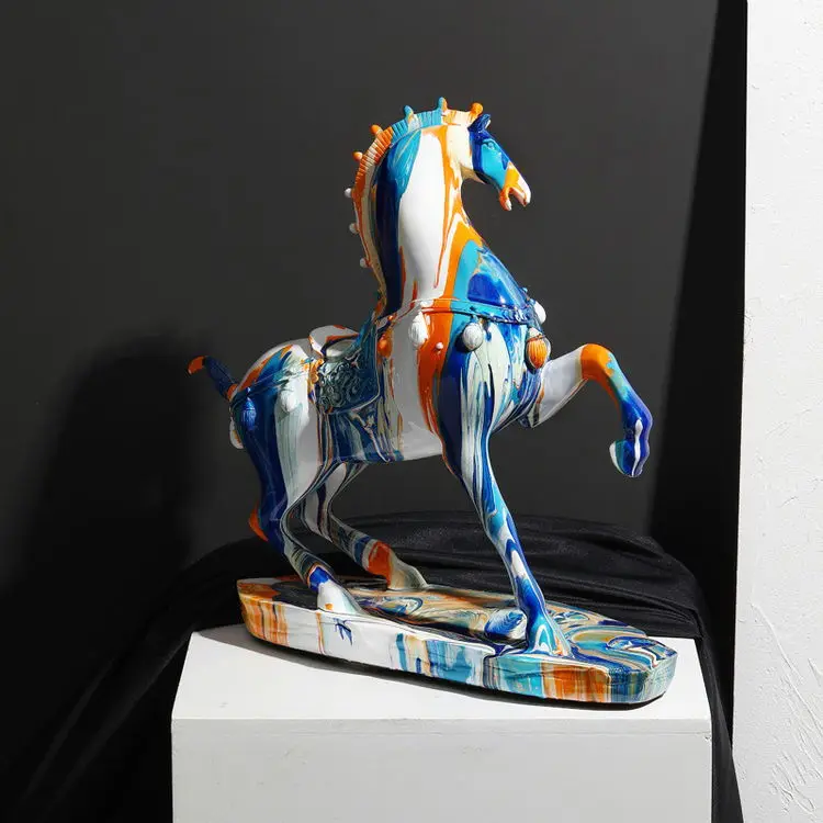 Office Creative Classical Sculpture Resin Interesting Horse Riding Sculpture Decoration