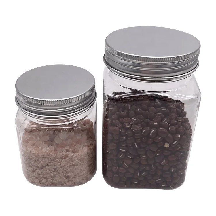 50ml 100ml 200ml 300ml 400ml 500ml PET Container Plastic Jars for Peanut Butter Honey Jams With Screw Top Lid