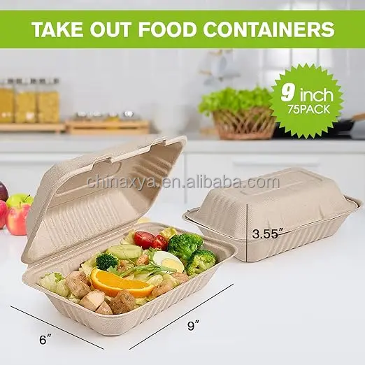 Customizable 5inch/6inch MFPP Mineral Plastic Hinged Clamshell Food Container Stamped Logo Disposable Take Away Box manufacture