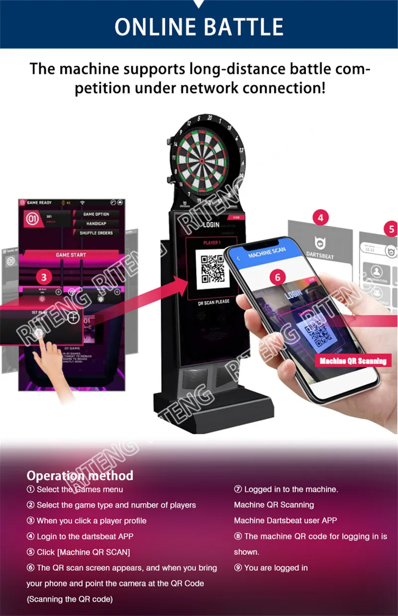 经典Vsphoenix发光二极管显示投币商业飞镖游戏飞行专业屏幕互联网飞镖板机价格