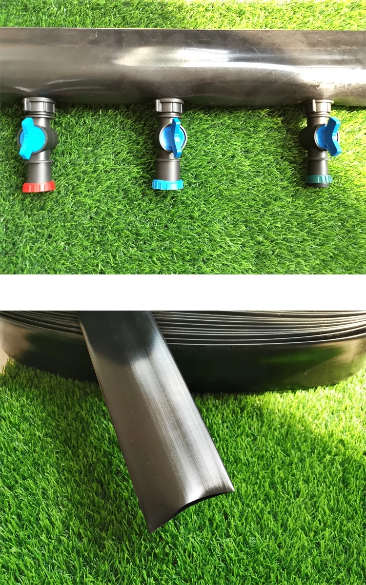 Raccord de tuyau plat PE 20-50mm et d’aspersion de pluie, vanne de dérivation en plastique