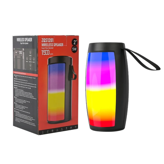 SING-E ZQS1202 Wireless Bluetooth Speaker Portable Speaker Subwoofer Car Audio Bass MP3 Player Sound System LED Light FM