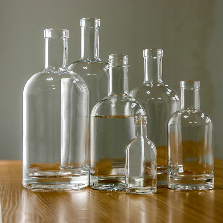 Super Flint 200ml 375ml 500ml 750ml 1000ml Vodka Spirit Glass Bottle for Liquor