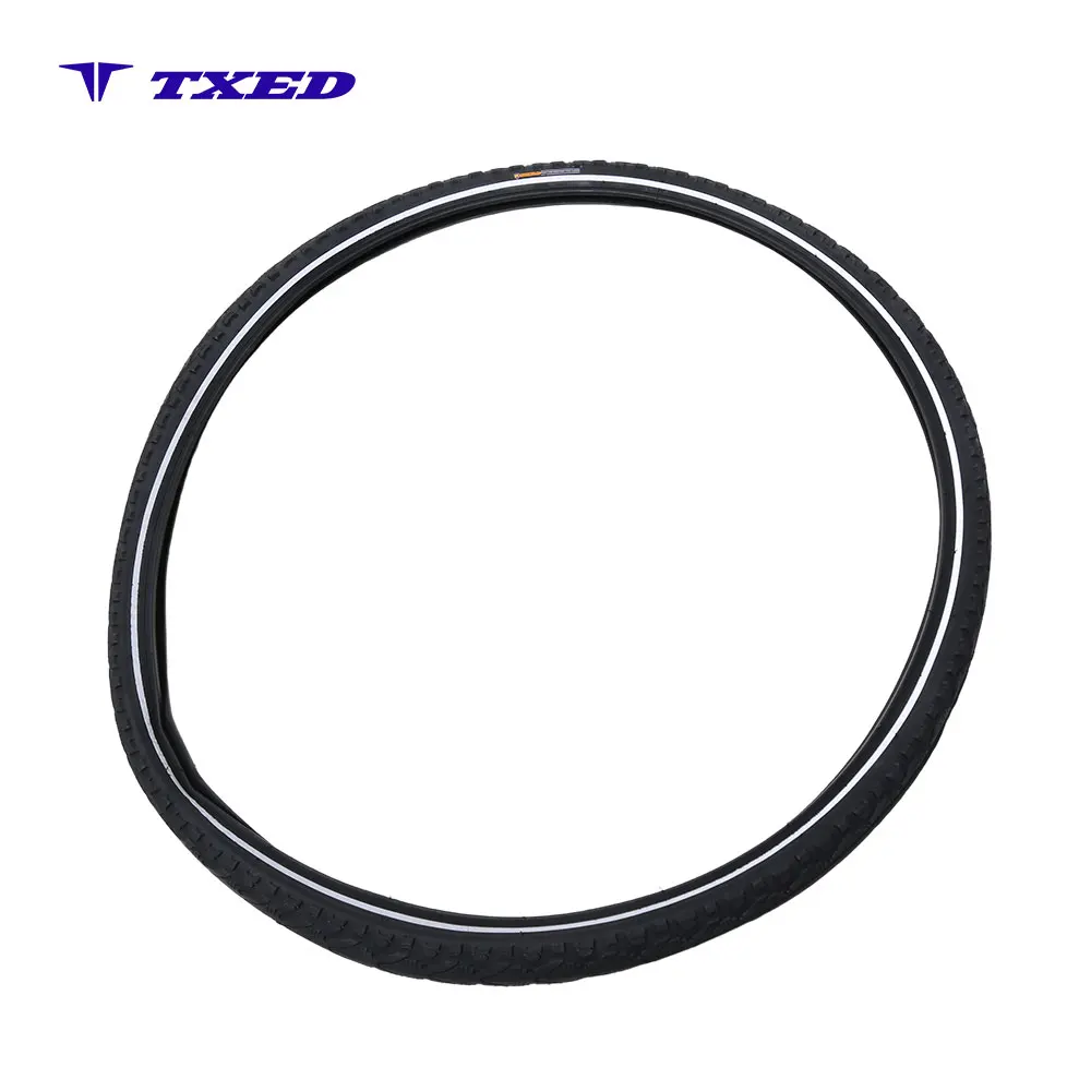 Jianda K935 700C X 42C Black Rubber Tire BMX Road Bike KNOBBY Tread 55%+ Rubber Puncture-Resistant Layer Reflective 60tpi