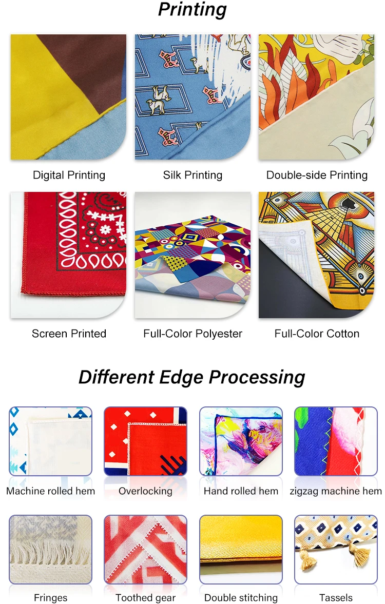 Wholesale fashion custom digital printing new satin silk scarf square shawl for women ladies